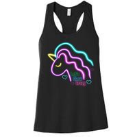 Let's Glow Crazy Unicorn Cute Women's Racerback Tank