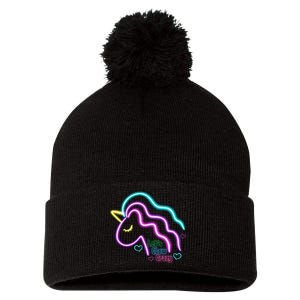 Let's Glow Crazy Unicorn Cute Pom Pom 12in Knit Beanie