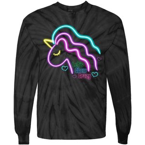 Let's Glow Crazy Unicorn Cute Tie-Dye Long Sleeve Shirt