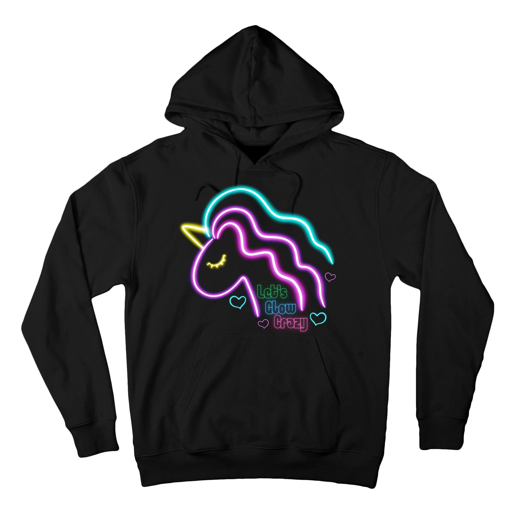 Let's Glow Crazy Unicorn Cute Tall Hoodie