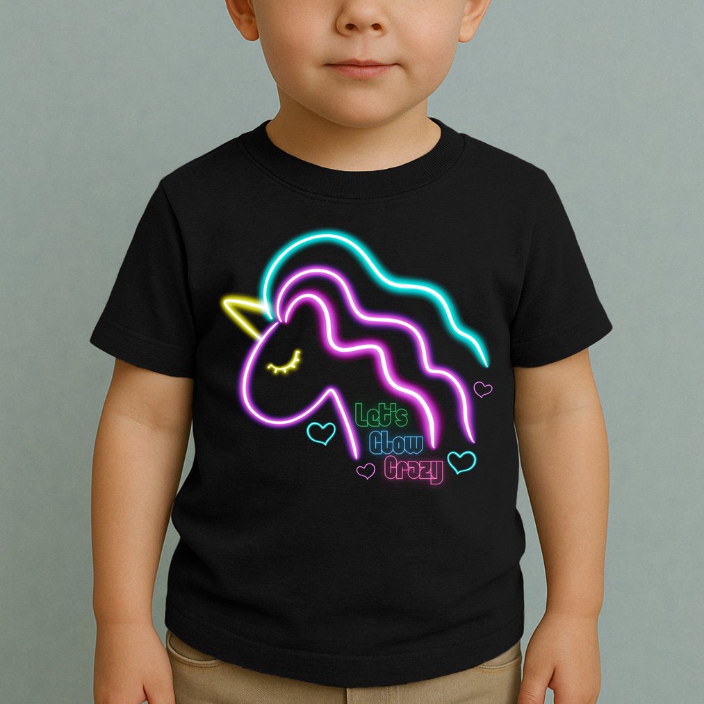 Let's Glow Crazy Unicorn Cute Toddler T-Shirt