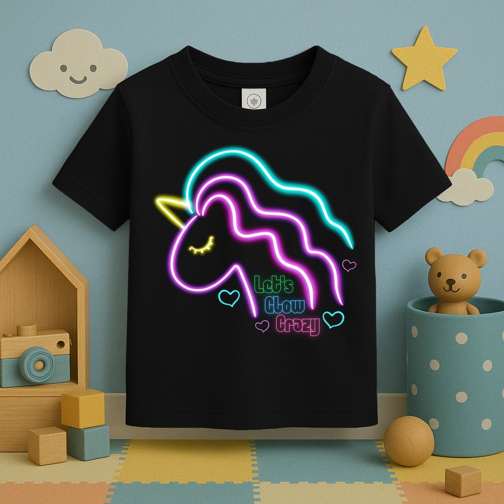 Let's Glow Crazy Unicorn Cute Toddler T-Shirt