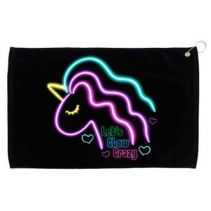 Let's Glow Crazy Unicorn Cute Grommeted Golf Towel