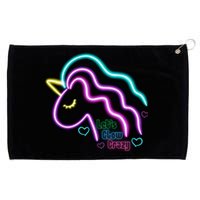 Let's Glow Crazy Unicorn Cute Grommeted Golf Towel