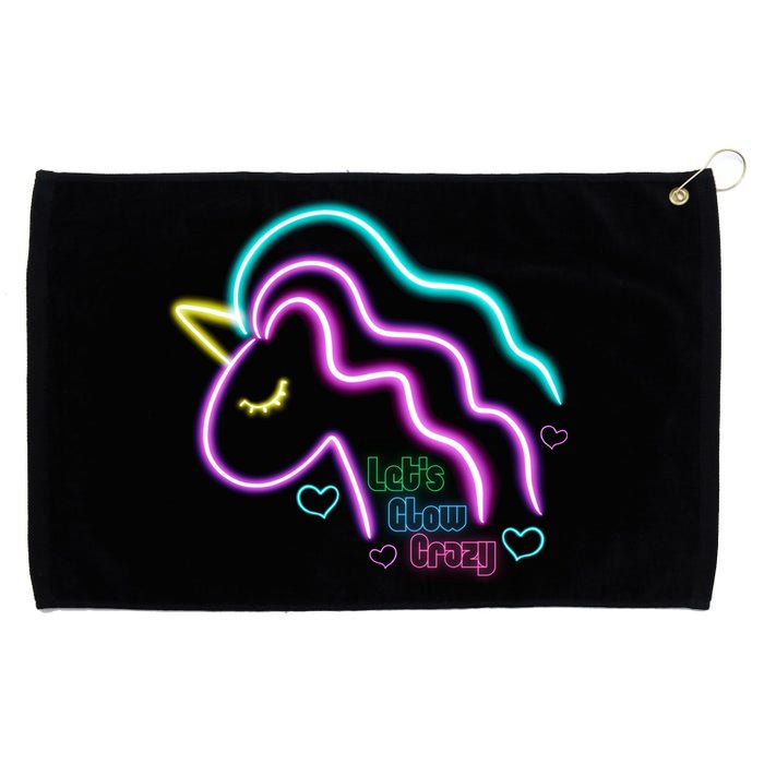 Let's Glow Crazy Unicorn Cute Grommeted Golf Towel