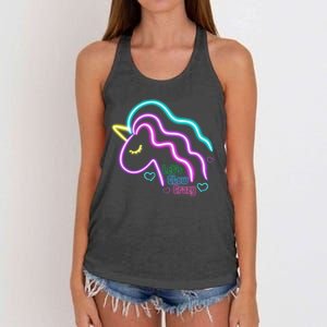 Let's Glow Crazy Unicorn Cute Women's Knotted Racerback Tank