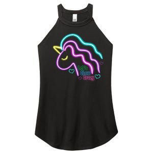 Let's Glow Crazy Unicorn Cute Women's Perfect Tri Rocker Tank