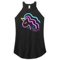 Let's Glow Crazy Unicorn Cute Women's Perfect Tri Rocker Tank