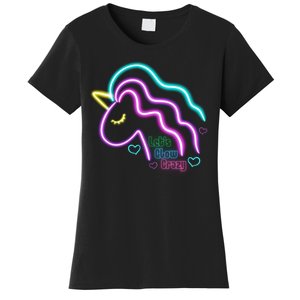 Let's Glow Crazy Unicorn Cute Women's T-Shirt