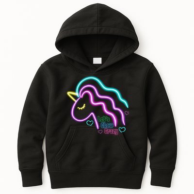 Let's Glow Crazy Unicorn Cute Kids Hoodie
