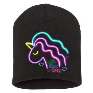 Let's Glow Crazy Unicorn Cute Short Acrylic Beanie