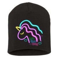 Let's Glow Crazy Unicorn Cute Short Acrylic Beanie