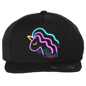 Let's Glow Crazy Unicorn Cute Wool Snapback Cap