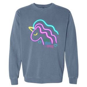 Let's Glow Crazy Unicorn Cute Garment-Dyed Sweatshirt