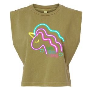 Let's Glow Crazy Unicorn Cute Garment-Dyed Women's Muscle Tee