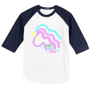 Let's Glow Crazy Unicorn Cute Baseball Sleeve Shirt