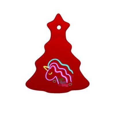 Let's Glow Crazy Unicorn Cute Ceramic Tree Ornament