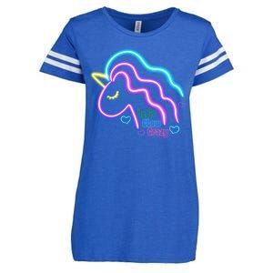 Let's Glow Crazy Unicorn Cute Enza Ladies Jersey Football T-Shirt