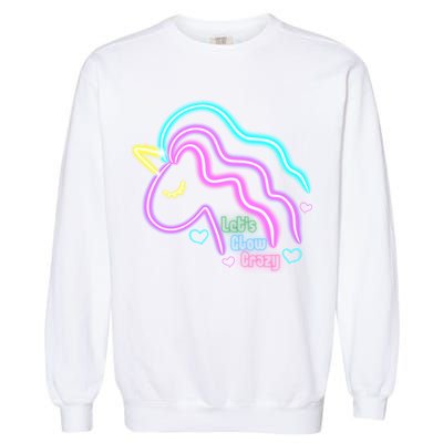 Let's Glow Crazy Unicorn Cute Garment-Dyed Sweatshirt