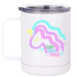 Let's Glow Crazy Unicorn Cute 12 oz Stainless Steel Tumbler Cup