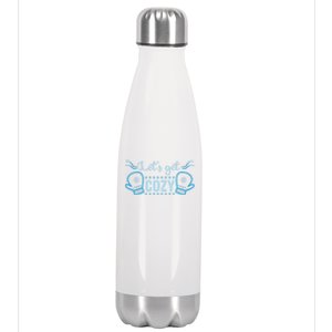 Lets Get Cozy Christmas Holiday Season Great Gift Stainless Steel Insulated Water Bottle