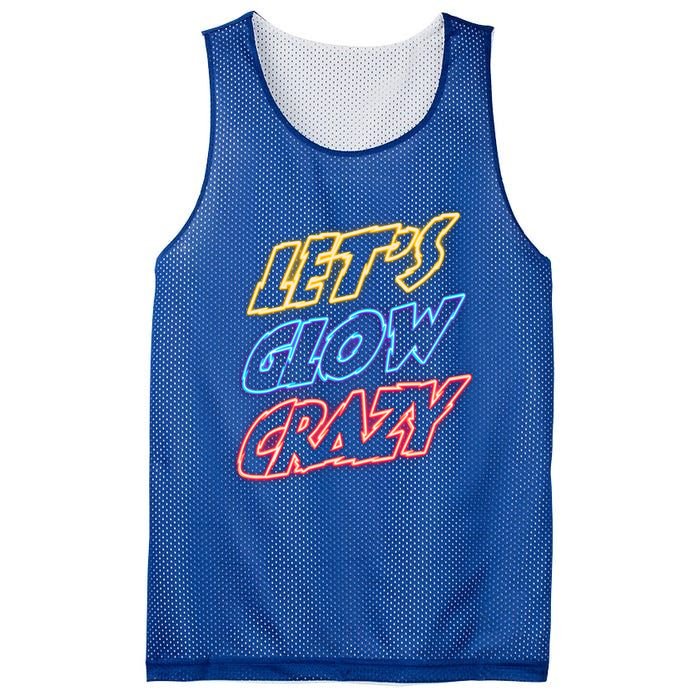 Let's Glow Crazy 80s Party 80s Glow Party Glow Party Squad Cute Gift Mesh Reversible Basketball Jersey Tank