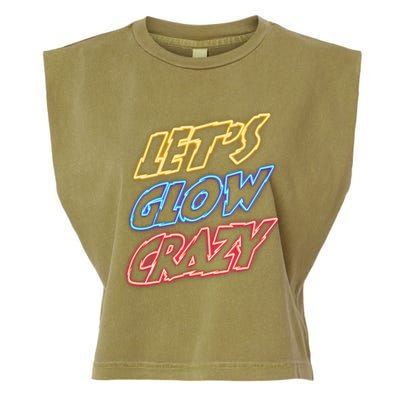 Let's Glow Crazy 80s Party 80s Glow Party Glow Party Squad Cute Gift Garment-Dyed Women's Muscle Tee