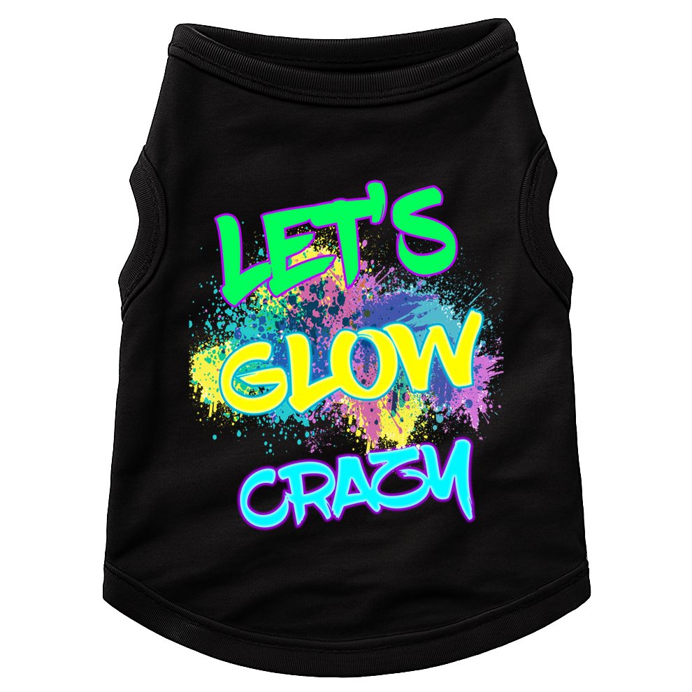 Let's Glow Crazy Glow Party 80s Retro Costume Party Lover Cute Gift Doggie Tank