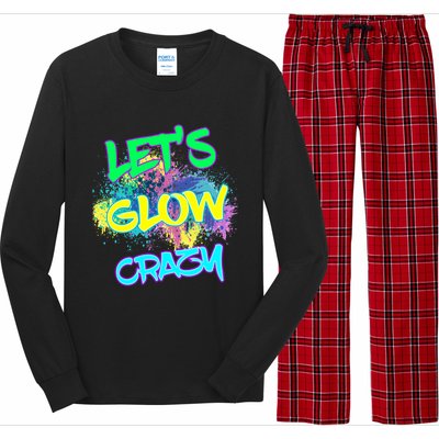 Let's Glow Crazy Glow Party 80s Retro Costume Party Lover Cute Gift Long Sleeve Pajama Set