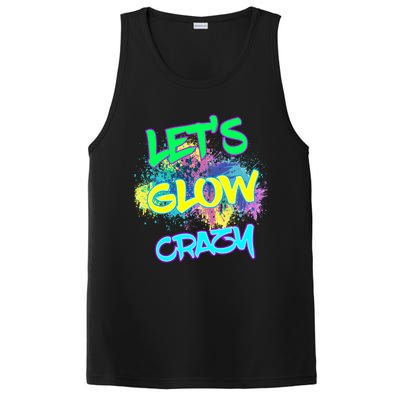 Let's Glow Crazy Glow Party 80s Retro Costume Party Lover Cute Gift PosiCharge Competitor Tank