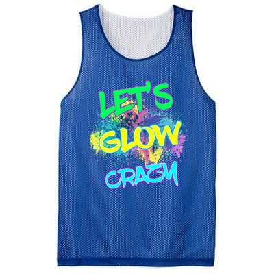 Let's Glow Crazy Glow Party 80s Retro Costume Party Lover Cute Gift Mesh Reversible Basketball Jersey Tank