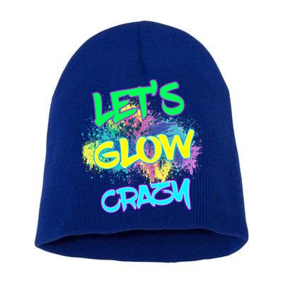 Let's Glow Crazy Glow Party 80s Retro Costume Party Lover Cute Gift Short Acrylic Beanie