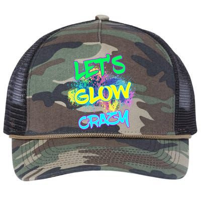 Let's Glow Crazy Glow Party 80s Retro Costume Party Lover Cute Gift Retro Rope Trucker Hat Cap