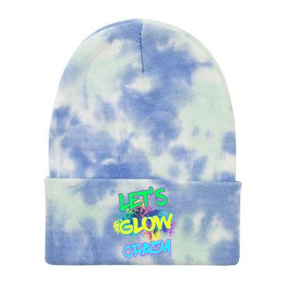 Let's Glow Crazy Glow Party 80s Retro Costume Party Lover Cute Gift Tie Dye 12in Knit Beanie