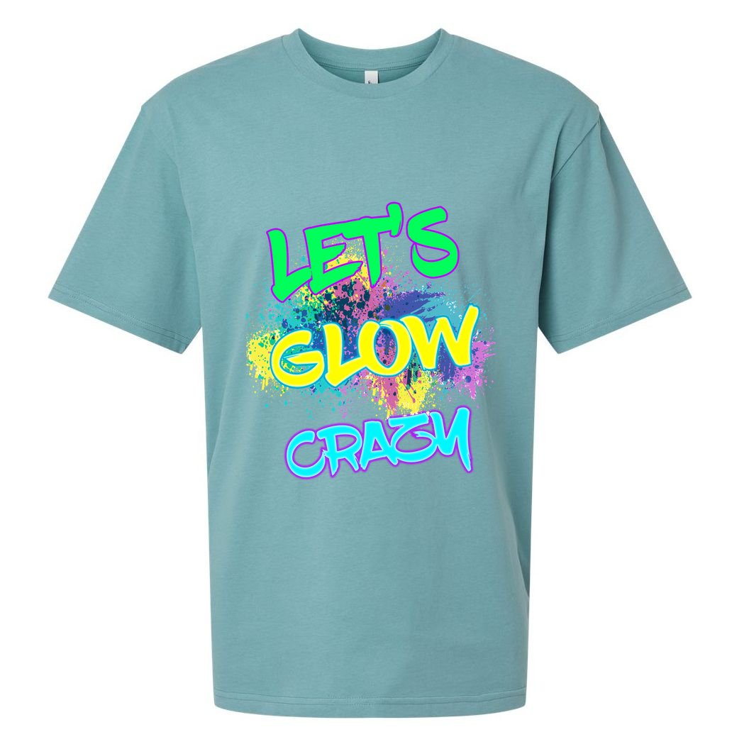 Let's Glow Crazy Glow Party 80s Retro Costume Party Lover Cute Gift Sueded Cloud Jersey T-Shirt