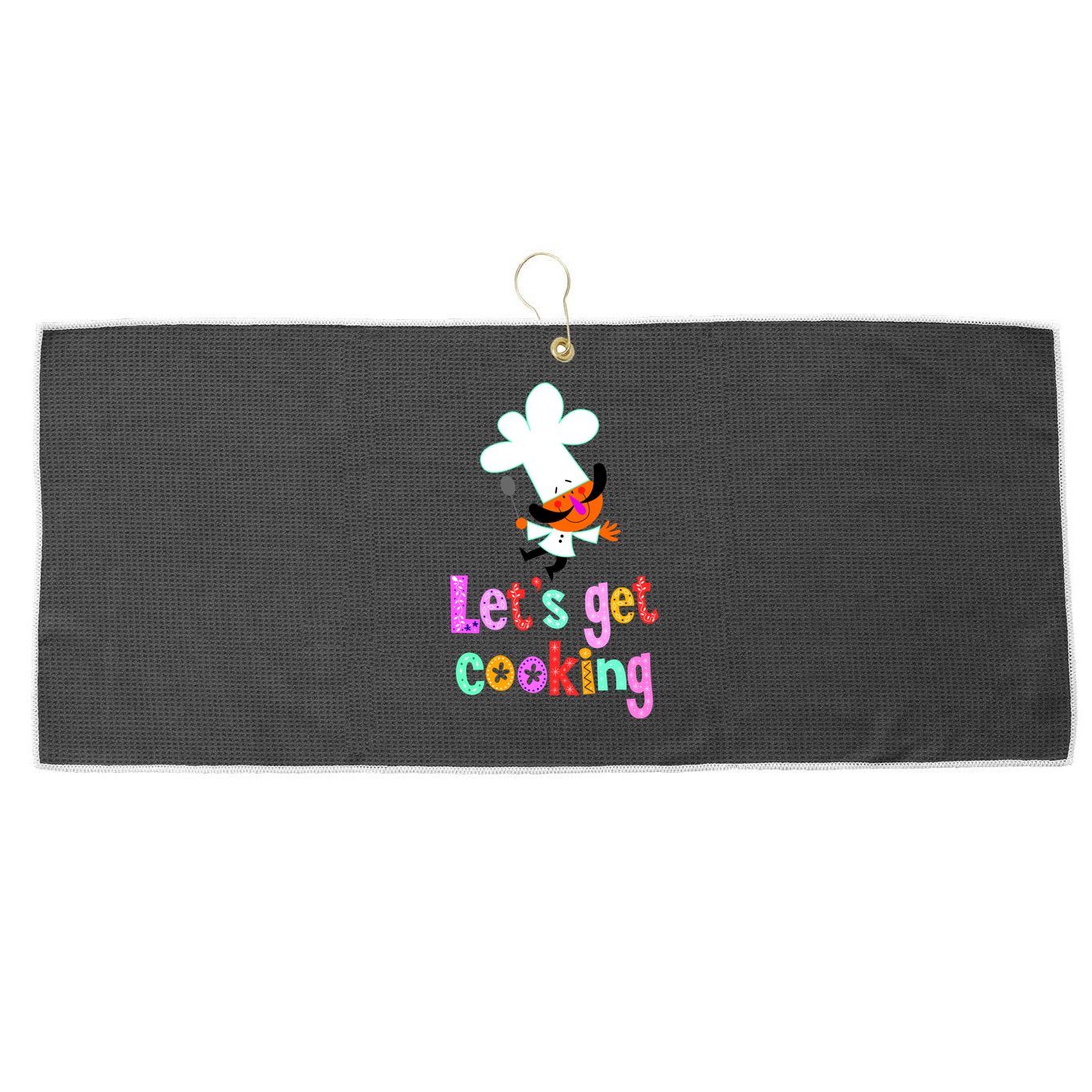Lets Get Cooking Large Microfiber Waffle Golf Towel