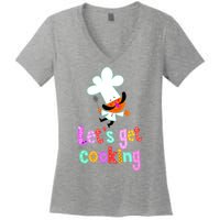 Lets Get Cooking Women's V-Neck T-Shirt