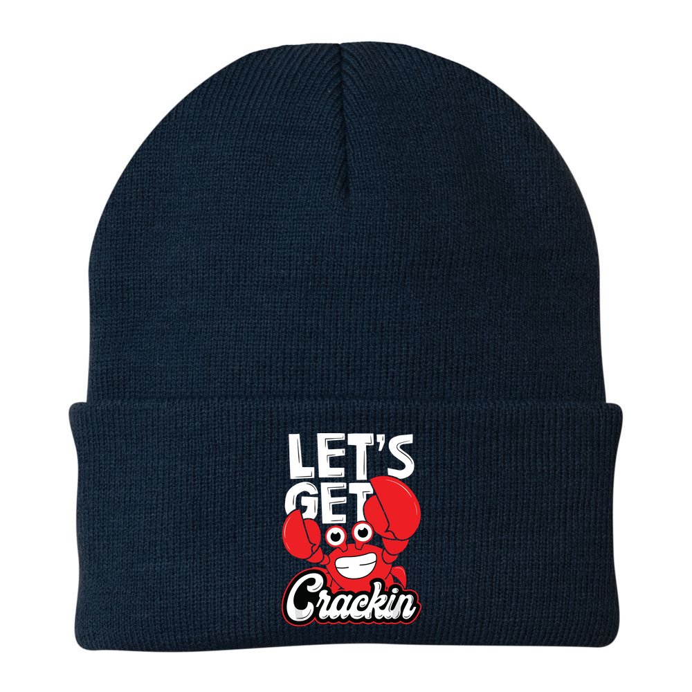 Let's Get Crackin Funny Crab Eater Seafood Lover Crab Boil Beanie