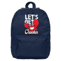 Let's Get Crackin Funny Crab Eater Seafood Lover Crab Boil 16 in Basic Backpack