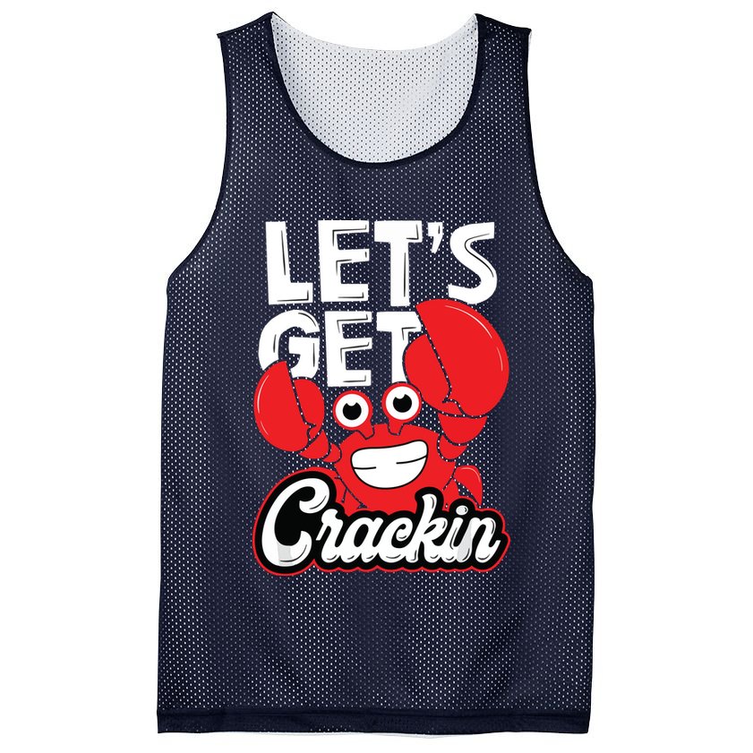 Let's Get Crackin Funny Crab Eater Seafood Lover Crab Boil Mesh Reversible Basketball Jersey Tank