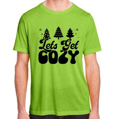 Lets Get Cozy Retro Groovy Christmas Cute Gift Adult ChromaSoft Performance T-Shirt