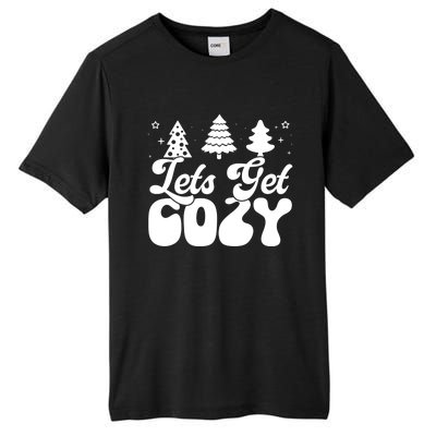 Lets Get Cozy Retro Groovy Christmas Cute Gift Tall Fusion ChromaSoft Performance T-Shirt