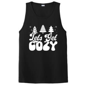 Lets Get Cozy Retro Groovy Christmas Cute Gift PosiCharge Competitor Tank