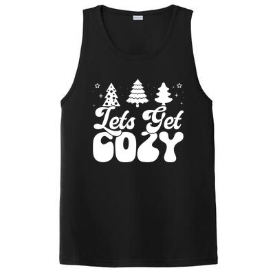 Lets Get Cozy Retro Groovy Christmas Cute Gift PosiCharge Competitor Tank