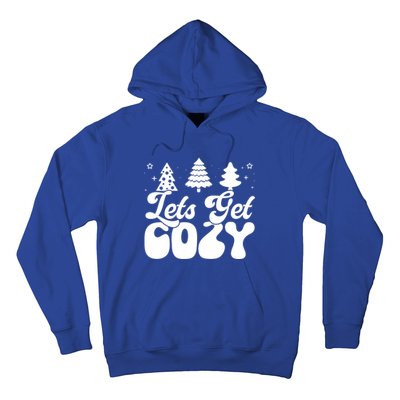 Lets Get Cozy Retro Groovy Christmas Cute Gift Hoodie