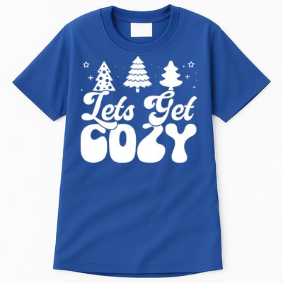 Lets Get Cozy Retro Groovy Christmas Cute Gift Tall T-Shirt