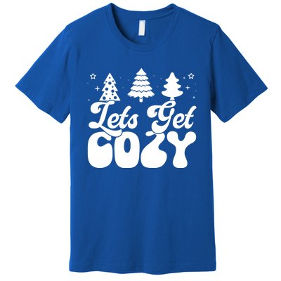 Lets Get Cozy Retro Groovy Christmas Cute Gift Premium T-Shirt