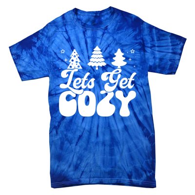 Lets Get Cozy Retro Groovy Christmas Cute Gift Tie-Dye T-Shirt