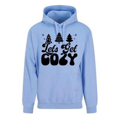 Lets Get Cozy Retro Groovy Christmas Cute Gift Unisex Surf Hoodie