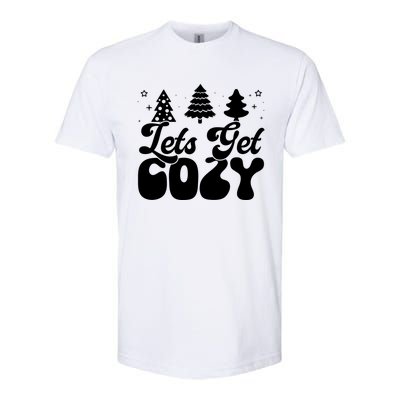 Lets Get Cozy Retro Groovy Christmas Cute Gift Softstyle CVC T-Shirt